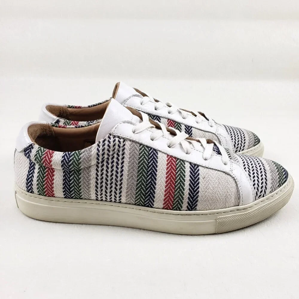 Taft Classic Striped Sneaker Mens 9 Multicolor Lace Up Casual Shoe Portugal